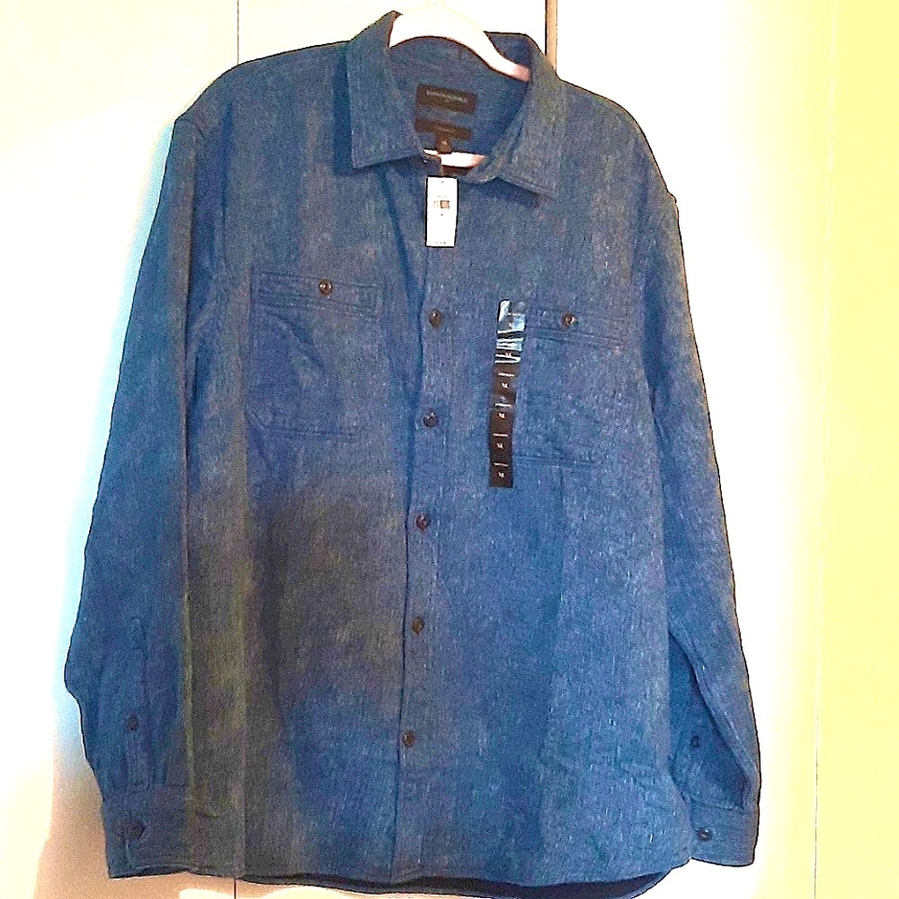 NWT Banana Republic Blue Denim Shirt Size XL Long Sleeve